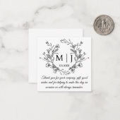 ボタエレガントンシンプル感謝していス結婚・ユー ノートカード (正面/裏面インサイチュ)