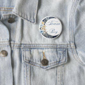 ボタエレガントンブルーチーム男の子の赤ちゃんシャワーシック 缶バッジ (インサイチュ)