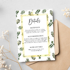 ボタエレガントンモダン素朴結婚詳細 エンクロージャーカード