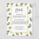 ボタエレガントンモダン素朴結婚詳細 エンクロージャーカード (正面)