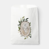 ボタエレガントン素朴カル緑の結婚式 フェイバーバッグ (正面)