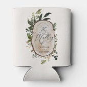 ボタエレガントン素朴カル緑の結婚式 缶クーラー (裏面)