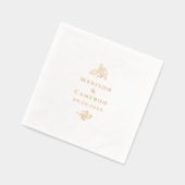 ボタエレガントン結婚スカスタム実在金ゴールド 箔ナプキン (左)