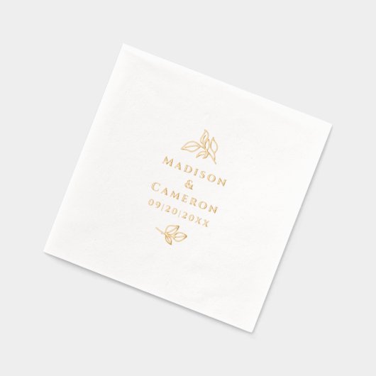 ボタエレガントン結婚スカスタム実在金ゴールド 箔ナプキン (左)