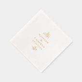 ボタエレガントン結婚スカスタム実在金ゴールド 箔ナプキン (右)