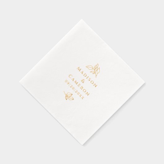 ボタエレガントン結婚スカスタム実在金ゴールド 箔ナプキン (右)