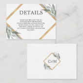 ボタエレガントン葉クホイルの結婚詳細 エンクロージャーカード (正面/裏面)