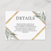 ボタエレガントン葉クホイルの結婚詳細 エンクロージャーカード (正面)