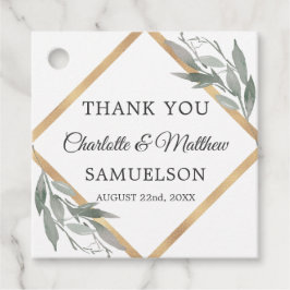 ボタエレガントン葉結婚の金ゴールド フェイバータグ