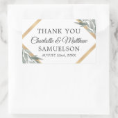 ボタエレガントン葉結婚の金ゴールド 長方形シール (バッグ)