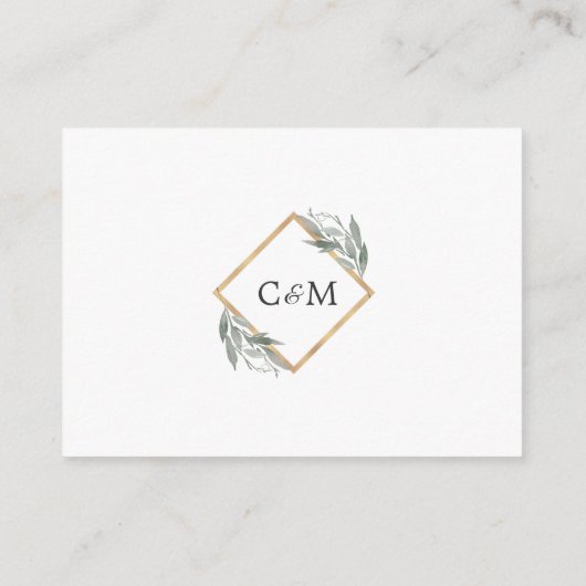 ボタエレガントン葉金ゴールド結婚披露宴 エンクロージャーカード (裏面)