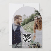 ボタエレガントンrsvp qrコードアーチ結婚写真 招待状 (裏面)