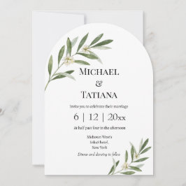 ボタエレガントンrsvp qrコードアーチ結婚写真 招待状