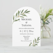 ボタエレガントンrsvp qrコードアーチ結婚写真 招待状 (スタンド正面)