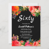 ボタカラフルニカルガーデンフローラ60誕生日 招待状 (正面)