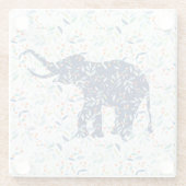 ボタカラフルニカルチラシ象イラストレーション ガラスコースター (裏面)