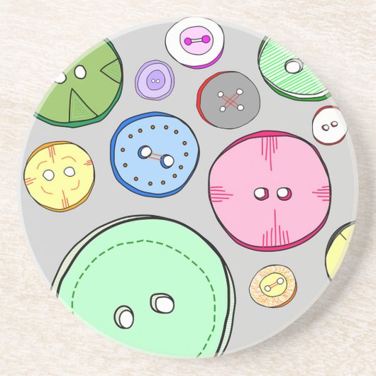 ボタカラフルンイラストレーション コースター (正面)