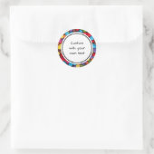 ボタカラフルンキャンディカスタム文字 ラウンドシール (バッグ)