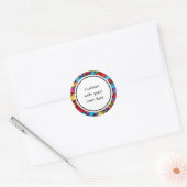 ボタカラフルンキャンディカスタム文字 ラウンドシール (封筒)