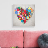 ボタカラフルンハート キャンバスプリント (インサイチュ (リビング))