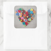 ボタカラフルンハート スクエアシール (バッグ)