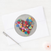 ボタカラフルンハート ラウンドシール (封筒)