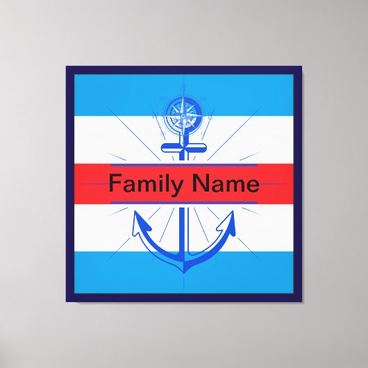 ボタカラフルン付きカスタマイズいかり キャンバスプリント (正面)