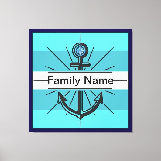 ボタカラフルン付きカスタマイズいかり キャンバスプリント (正面)