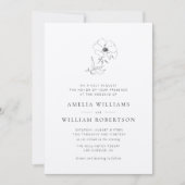 ボタシンプルンエレガントクラフト結婚式招待状 招待状 (正面)