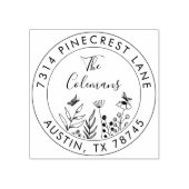 ボタスタイリッシュニカルリターンファミリーアドレス ラバースタンプ (インプリント)