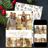 ボタスタイリッシュニカル4フォトコラージュクリスマス シーズンカード