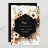 ボタスタイリッシュン素朴結婚ス セーブザデート (正面/裏面)