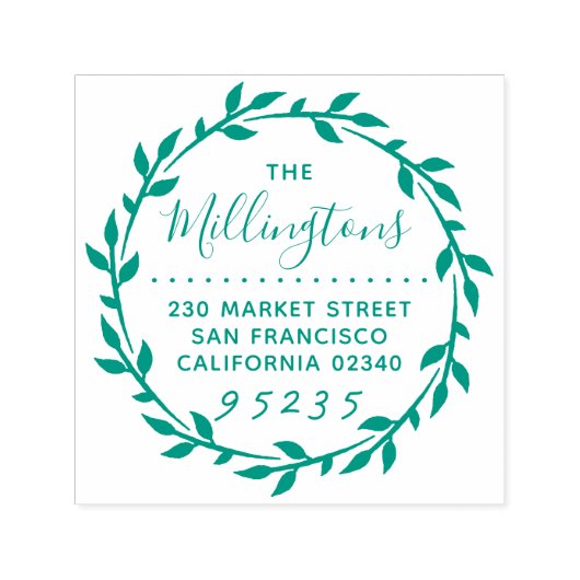 ボタニはっきりしたカルリーススクリプト名と差出人住所 セルフインキングスタンプ (デザイン)