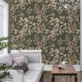 ボタニエレガントはっきりしたカルモスグリーン 壁紙