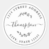 ボタニエレガントカルカスタム差出人住所 ラウンドシール (正面)
