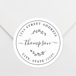 ボタニエレガントカルカスタム差出人住所 ラウンドシール