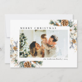 ボタニエレガントカルシンプルクラシックの写真のクリスマス シーズンカード