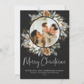 ボタニエレガントカルタイポグラフィ | ブラッククリスマス シーズンカード (正面)