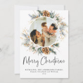 ボタニエレガントカルタイポグラフィ | 1フォトクリスマス シーズンカード (正面)