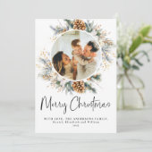 ボタニエレガントカルタイポグラフィ | 1フォトクリスマス シーズンカード (スタンド正面)