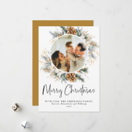 ボタニエレガントカルタイポグラフィ | 1フォトクリスマス シーズンカード