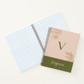 ボタニエレガントカルパーソナライズされた- Vで命名 ノートブック (内部)