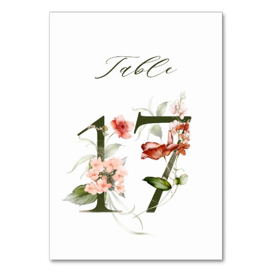 ボタニエレガントカルフローラナンバー17、 テーブルナンバー (正面)