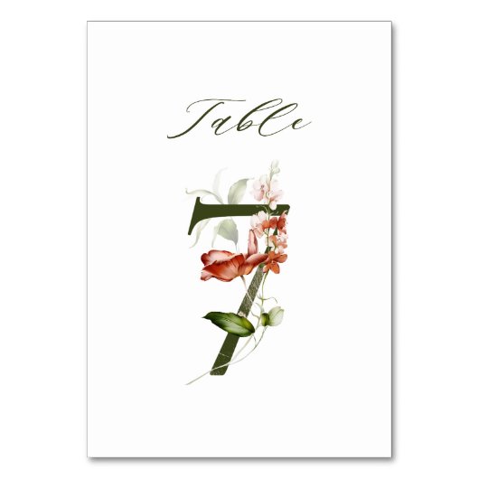 ボタニエレガントカルフローラナンバー7、 テーブルナンバー (正面)
