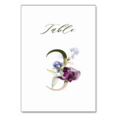 ボタニエレガントカルフローラ番号3、 テーブルナンバー (裏面)