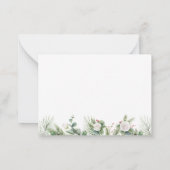 ボタニエレガントカルフローラ葉ウェディングRSVP ノートカード (裏面)