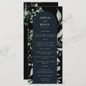 ボタニエレガントカル書の結婚ディナーメニュー (正面/裏面)