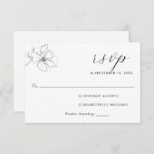 ボタニエレガントカル素朴RSVPカード 出欠カード (正面/裏面)