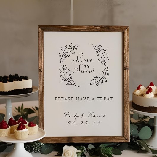 ボタニエレガントカル結婚デザートテーブル記号 ポスター