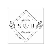 ボタニエレガントカル結婚モノグラム ラバースタンプ (インプリント)